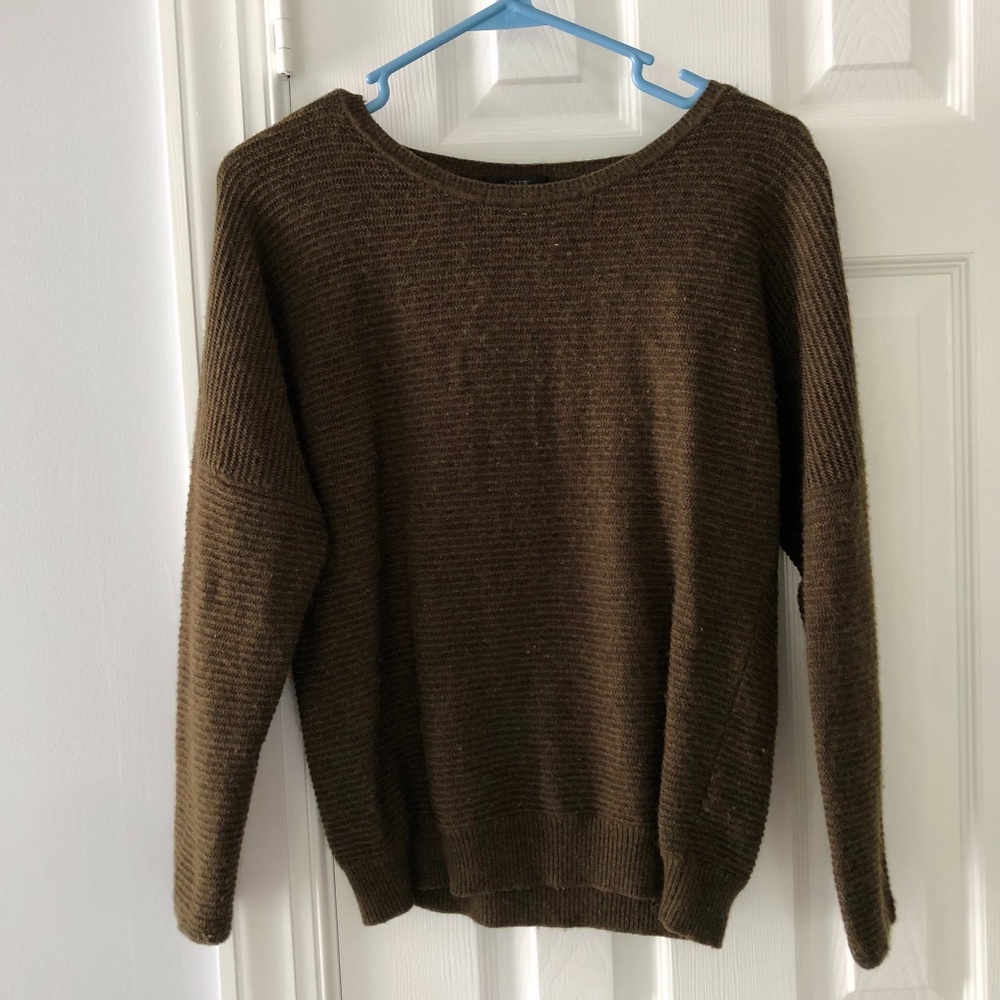 J Crew Forrest Green Wool Blend Crew Neck Sweater